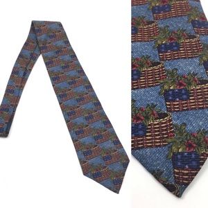 American Flag Denim Pattern Patriotic‎ Silk Tie